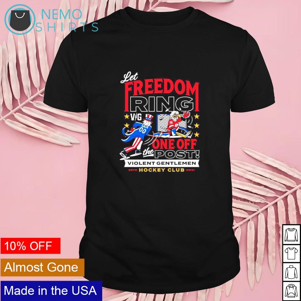 Let freedom ring one of the post hockey club Uncle Sam bald eagle hockey shirt