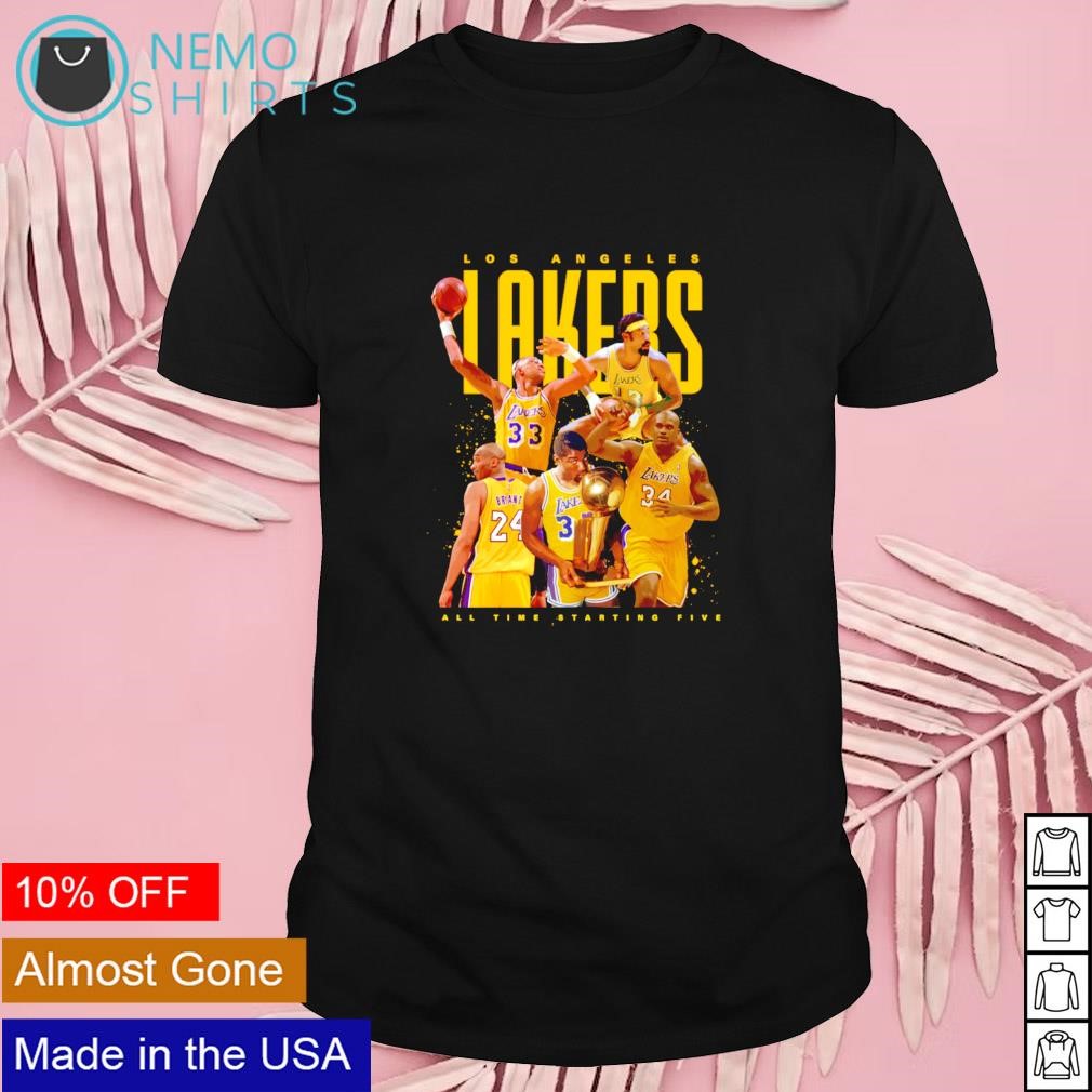 Los Angeles Lakers all time starting five shirt