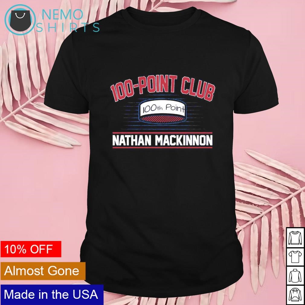 Nathan MacKinnon 100th point club Colorado Avalanche shirt