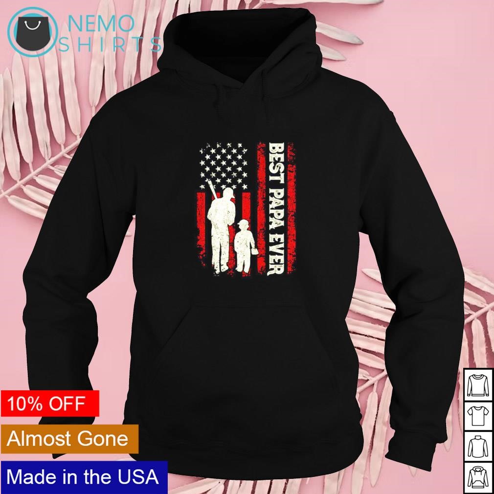 Best papa ever US flag baseball fathers day shirt Mock-Up Nemo hoodie black.jpg