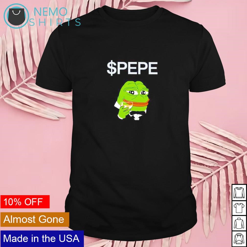 Dollar Pepe drinking wine shirt