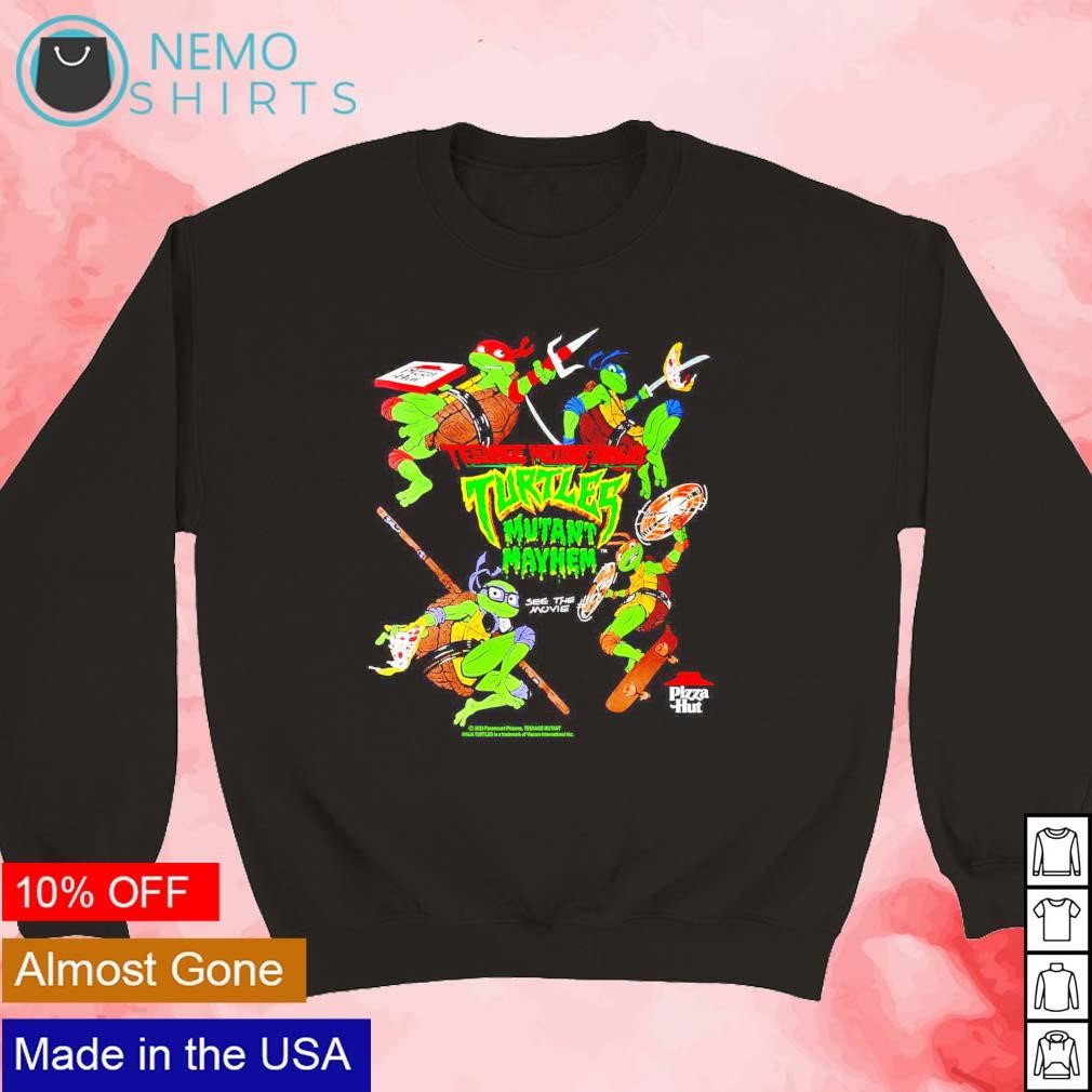 https://images.nemoshirt.com/2023/06/Teenage-Mutant-Ninja-Turtles-see-the-movie-Pizza-hut-shirt-new-mockup-black-sweater.jpg