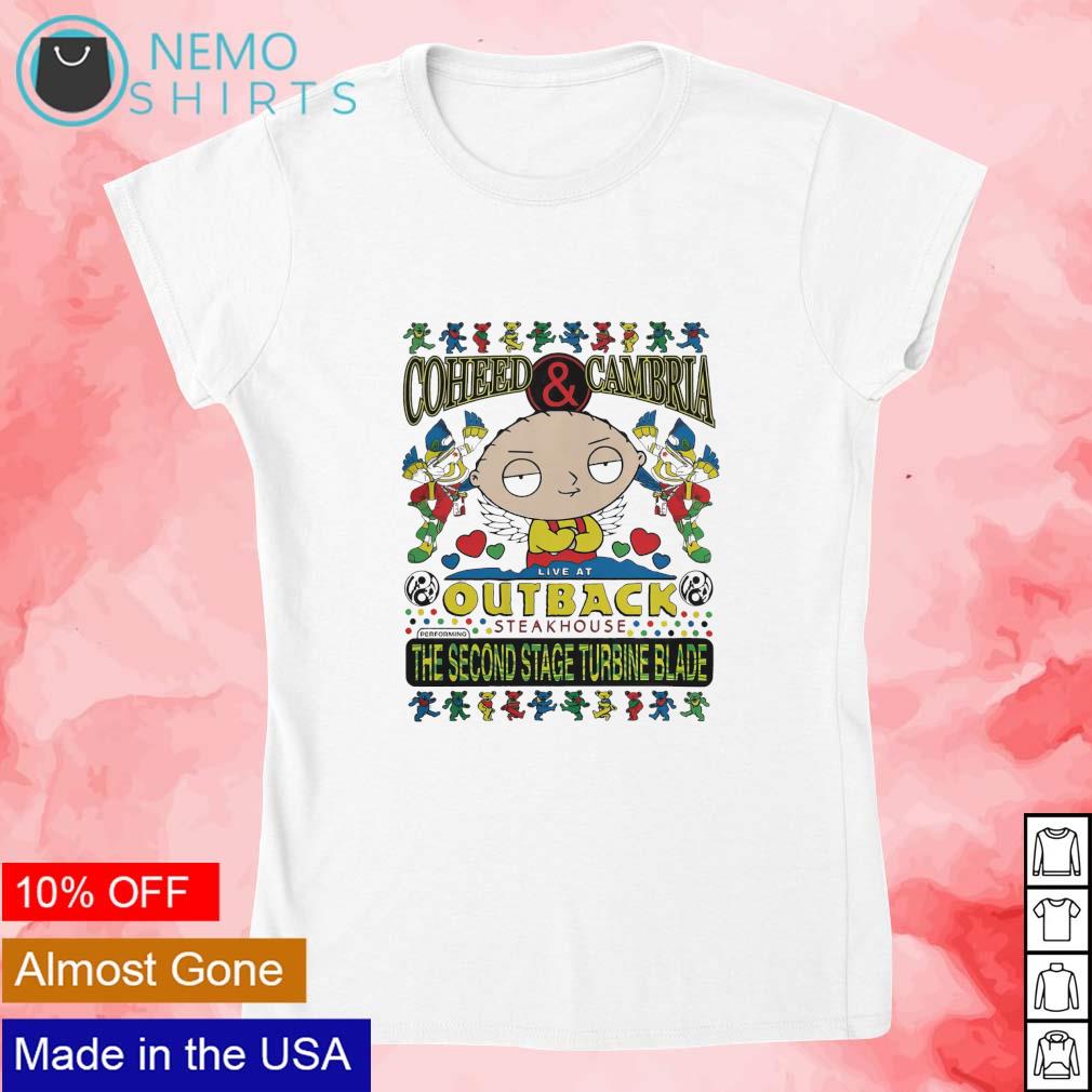 Coheed and Cambria live at outback steakhouse performing The Second Stage  Turbine Blade shirt, tee, tops \u0026 Apparel, image size:1010x1010