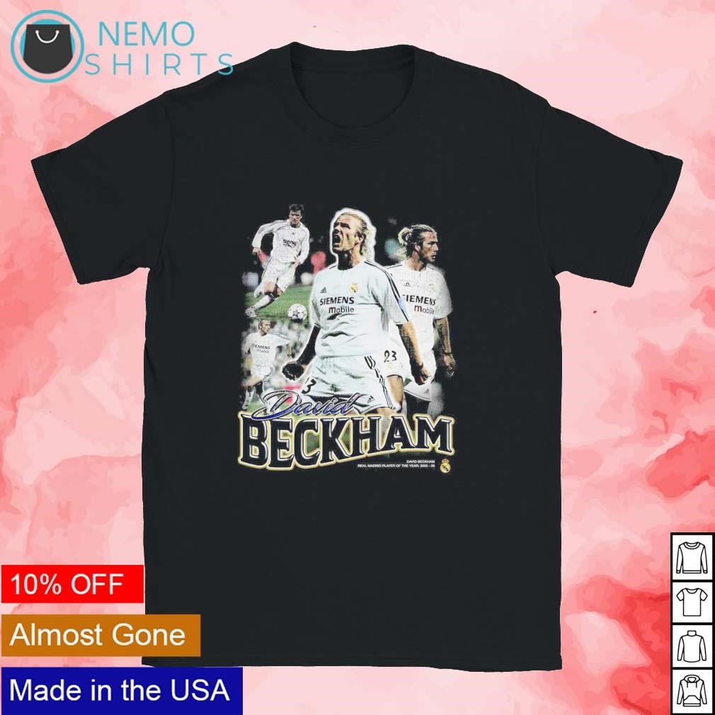 David Beckham Real Madrid Football player of the year 2005-06 retro shirt,  hoodie, sweater, long sleeve and tank top