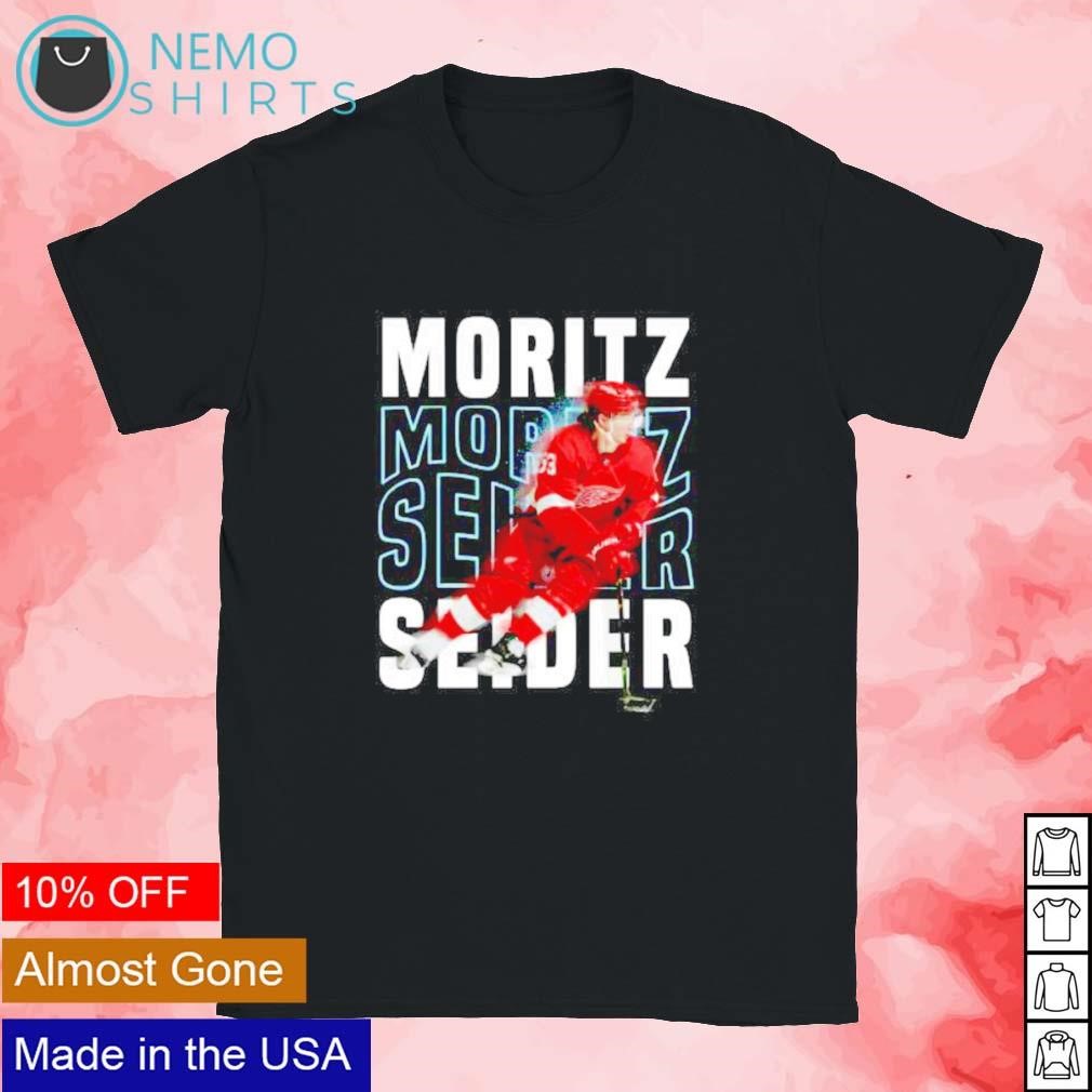 Detroit Red Wings Moritz Seider Men's Cotton T-Shirt - Heather Gray - Detroit | 500 Level