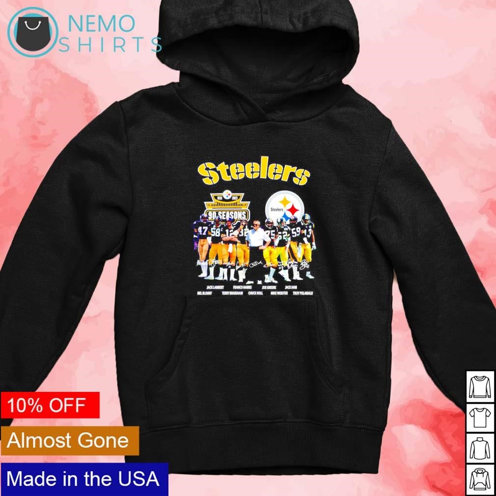 90 years of Steelers 1933-2023 thank you for the memories with signatures  shirt, hoodie, sweater, long sleeve and tank top