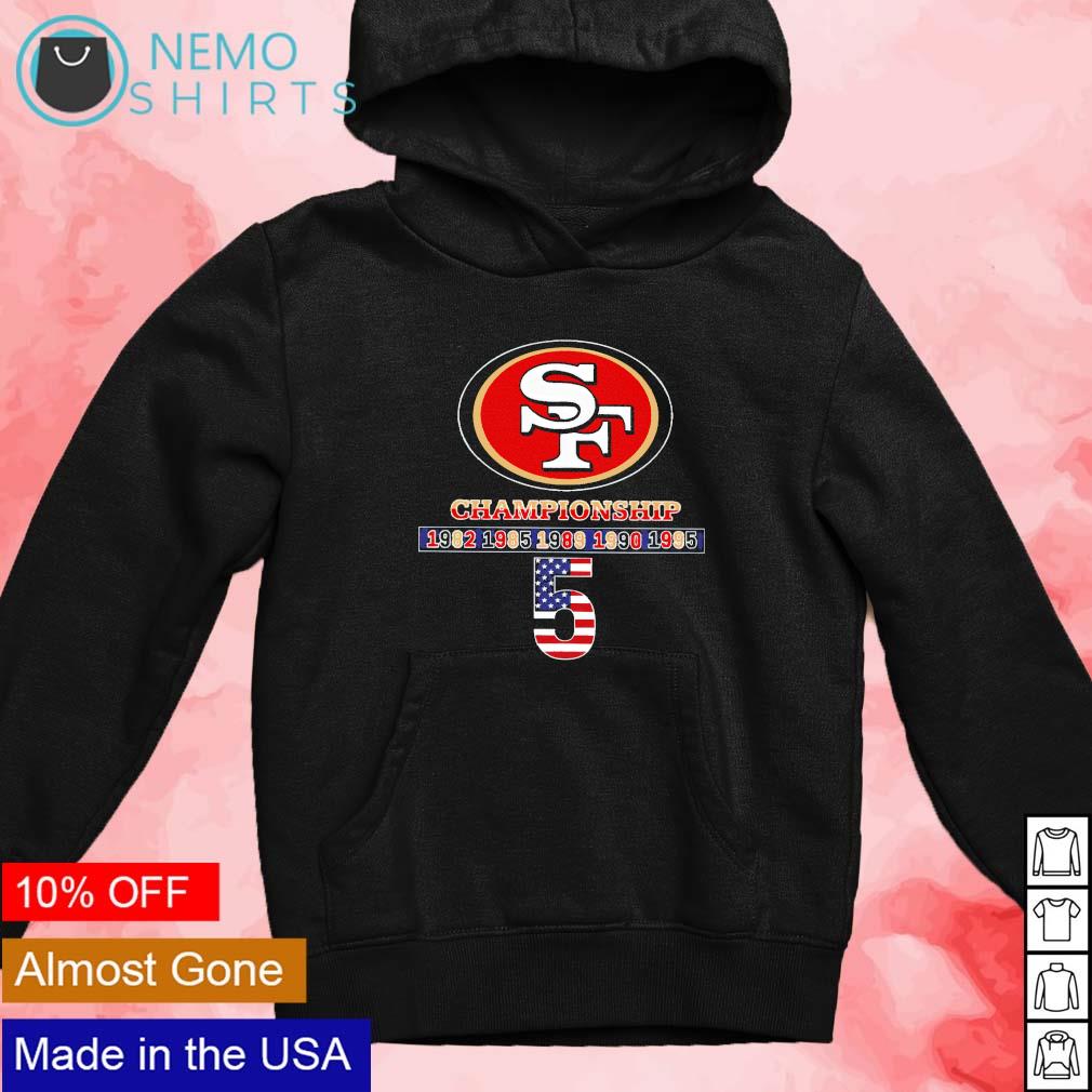 San Francisco 49ers football five championship logo shirt, hoodie