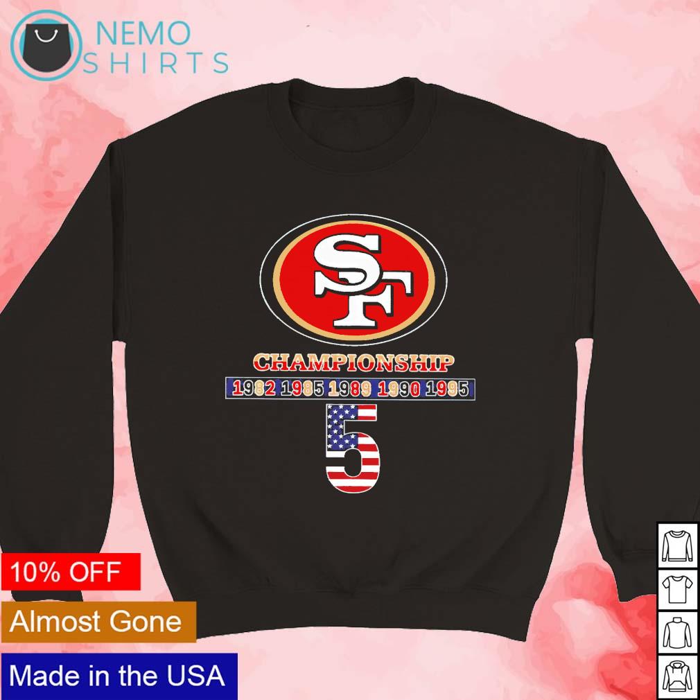 San Francisco 49ers football five championship logo shirt, hoodie