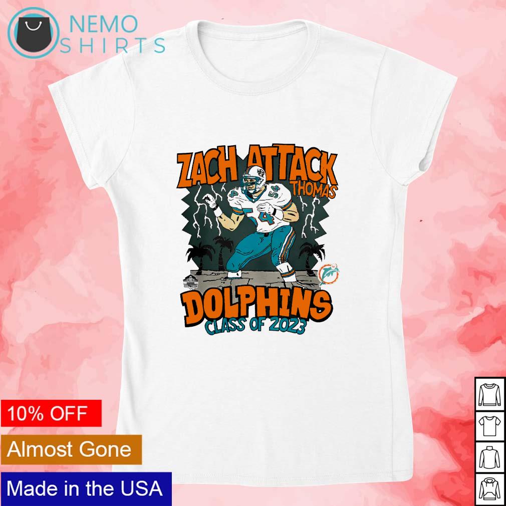 and t-shirt of Dolphin 2023 Zach Thomas logo football Miami shirt, sweater hoodie, Attack v-neck class