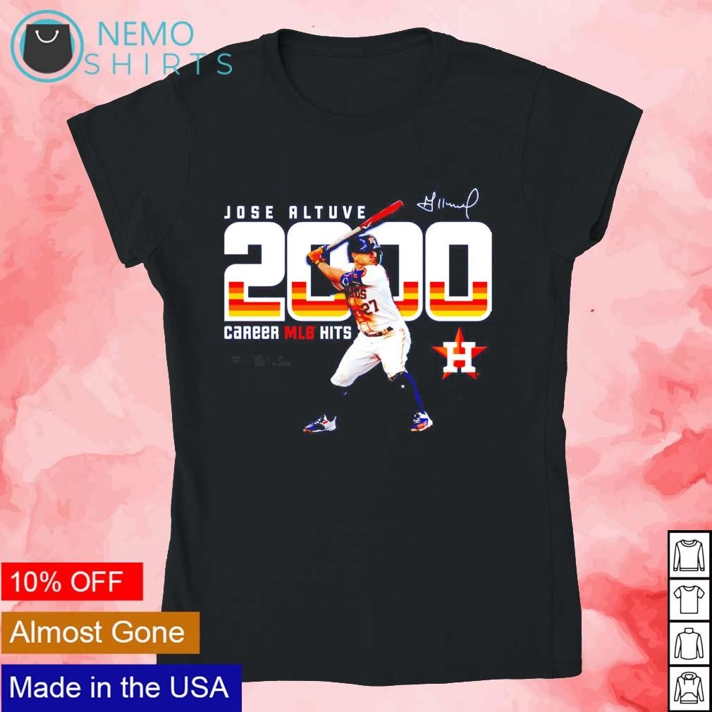 Jose Altuve Houston Astros 2000 career MLB hits signature shirt