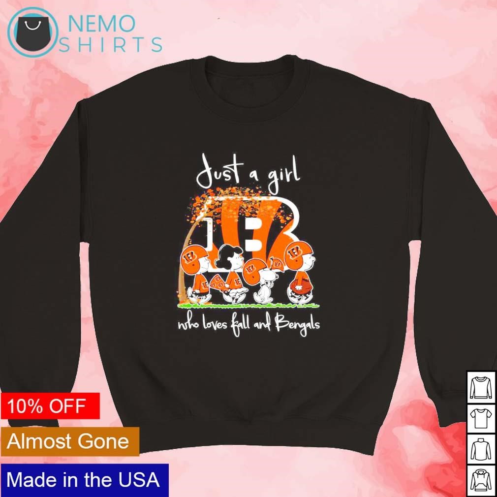 Official just A Girl Who Loves Fall And Bengals T Shirt, hoodie, sweater,  long sleeve and tank top