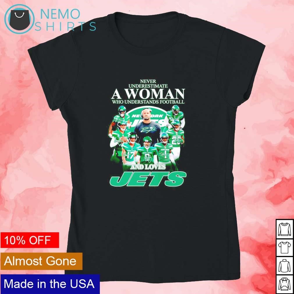 Never underestimate a woman who understands football and love NY Jets shirt,  hoodie, sweater and v-neck t-shirt