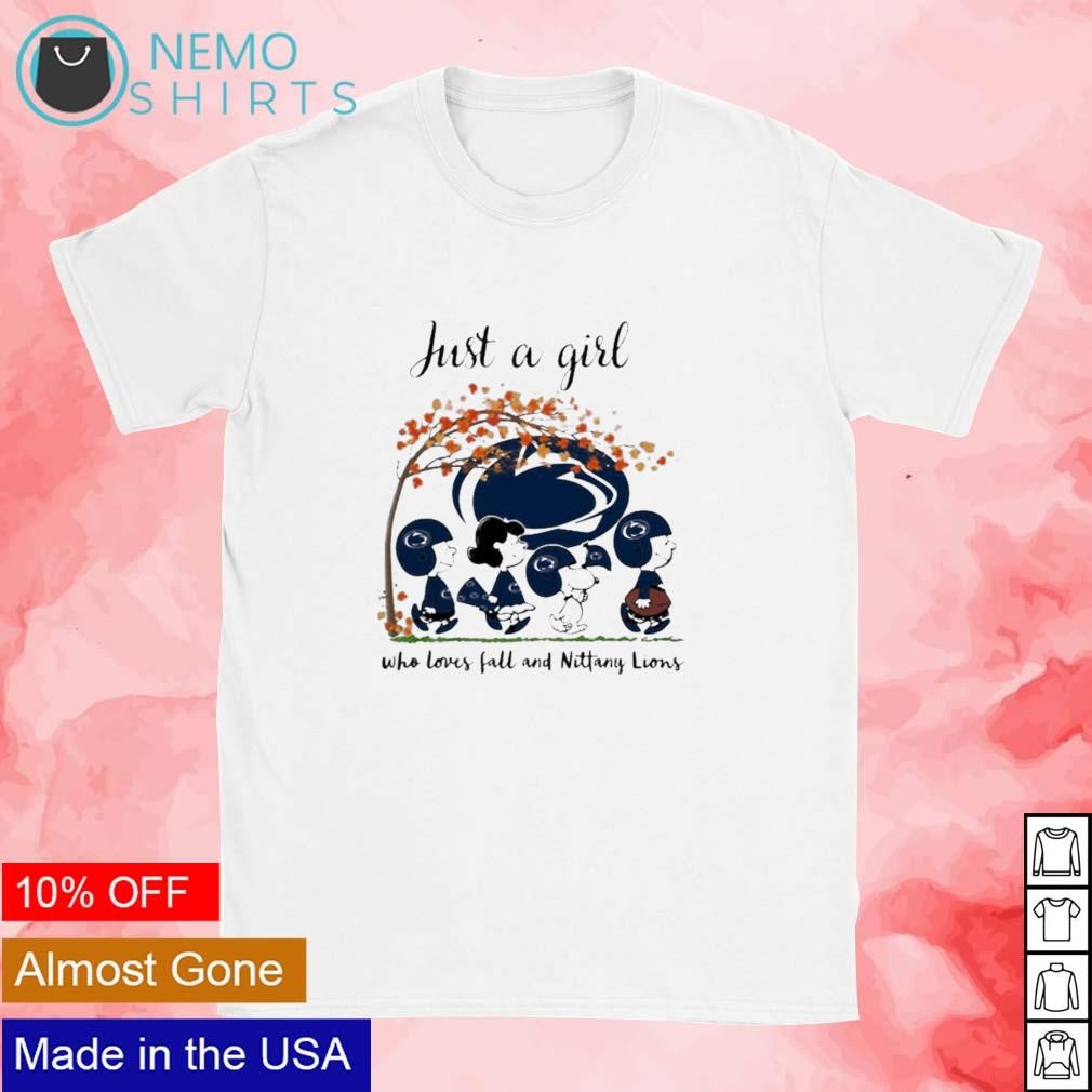 Peanuts characters just a girl who loves fall and Cubs shirt