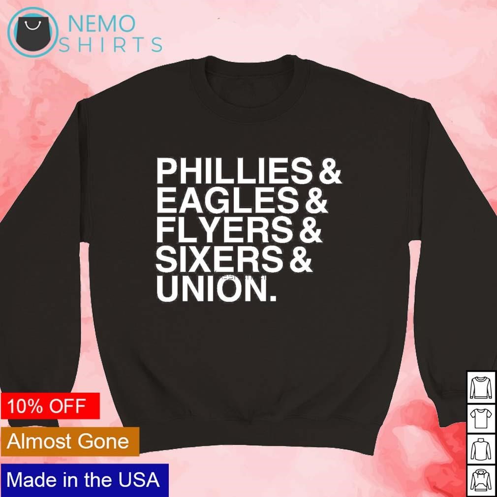 Official philadelphia sports team eagles phillies flyers 76ers logo 2023  shirt, hoodie, sweater, long sleeve and tank top