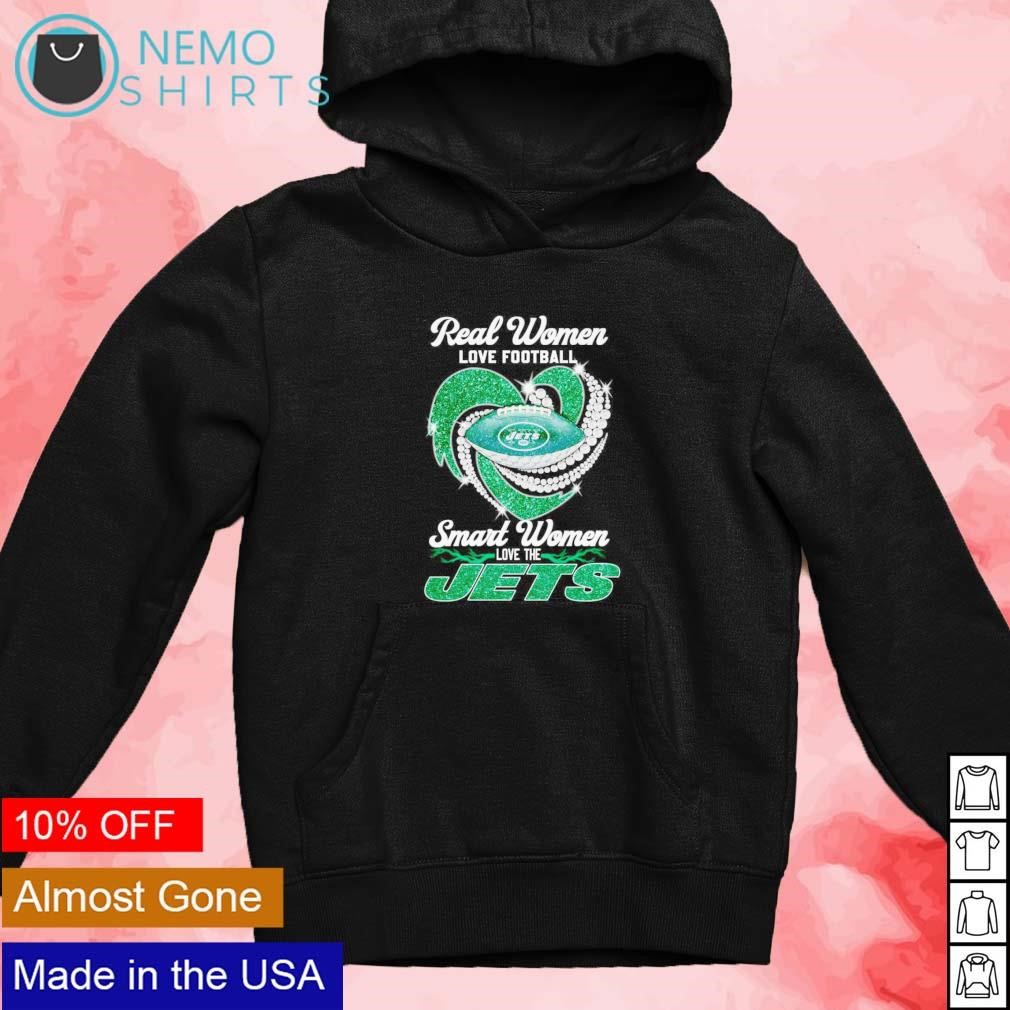 Real women love football smart women love the NY Jets diamond heart shirt,  hoodie, sweater and v-neck t-shirt