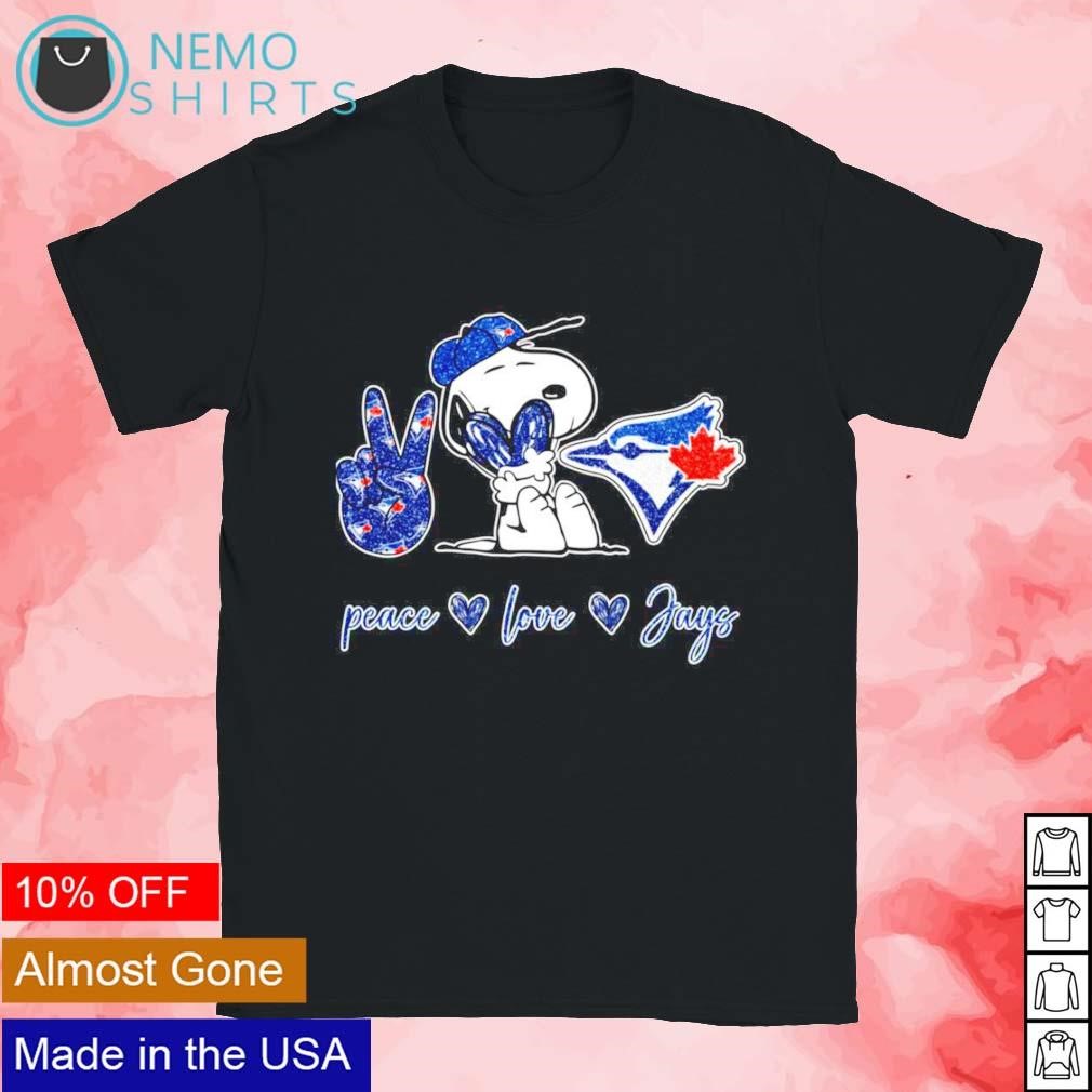 Official snoopy Peace Love Toronto Blue Jays Shirt, hoodie, tank top,  sweater and long sleeve t-shirt