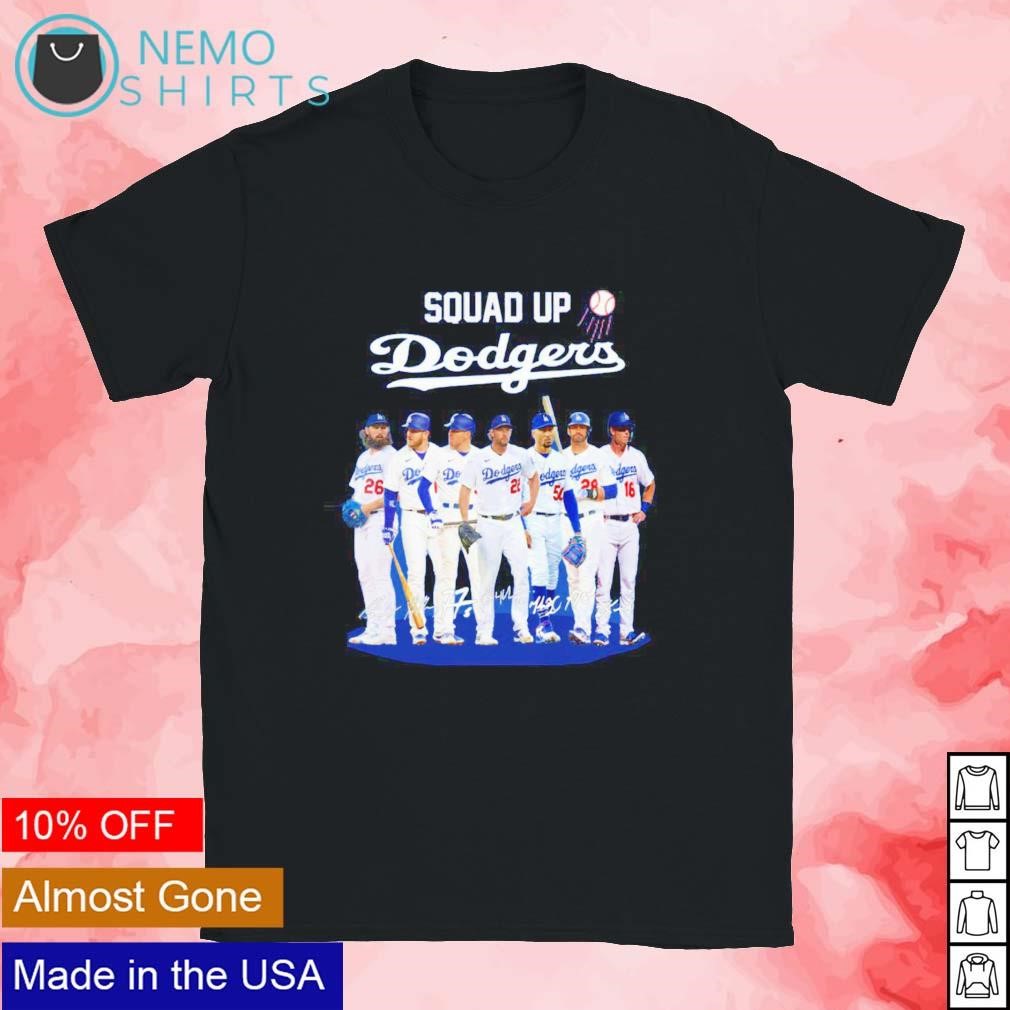 Squad up LA Dodgers MLB team signature shirt, hoodie, sweater and v-neck t- shirt