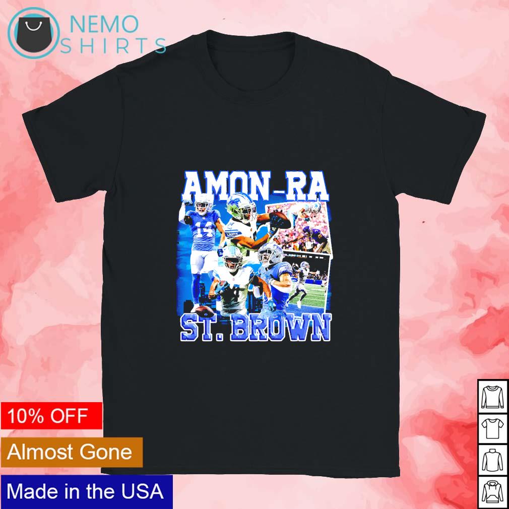 Amon-Ra St. Brown no 14 Detroit Lions graphic shirt, hoodie, sweater and  v-neck t-shirt