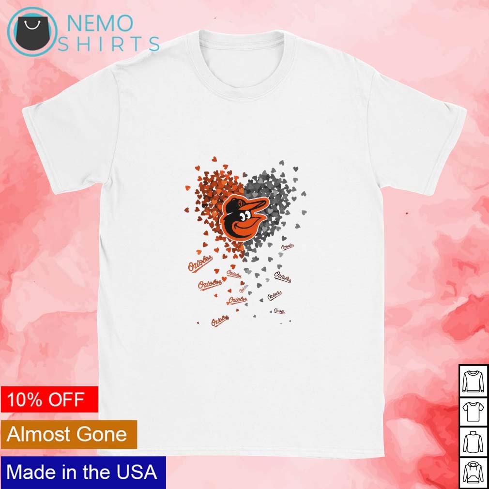 Unique Baltimore Orioles Baltimore Ravens Tiny Heart Shape T-shirt