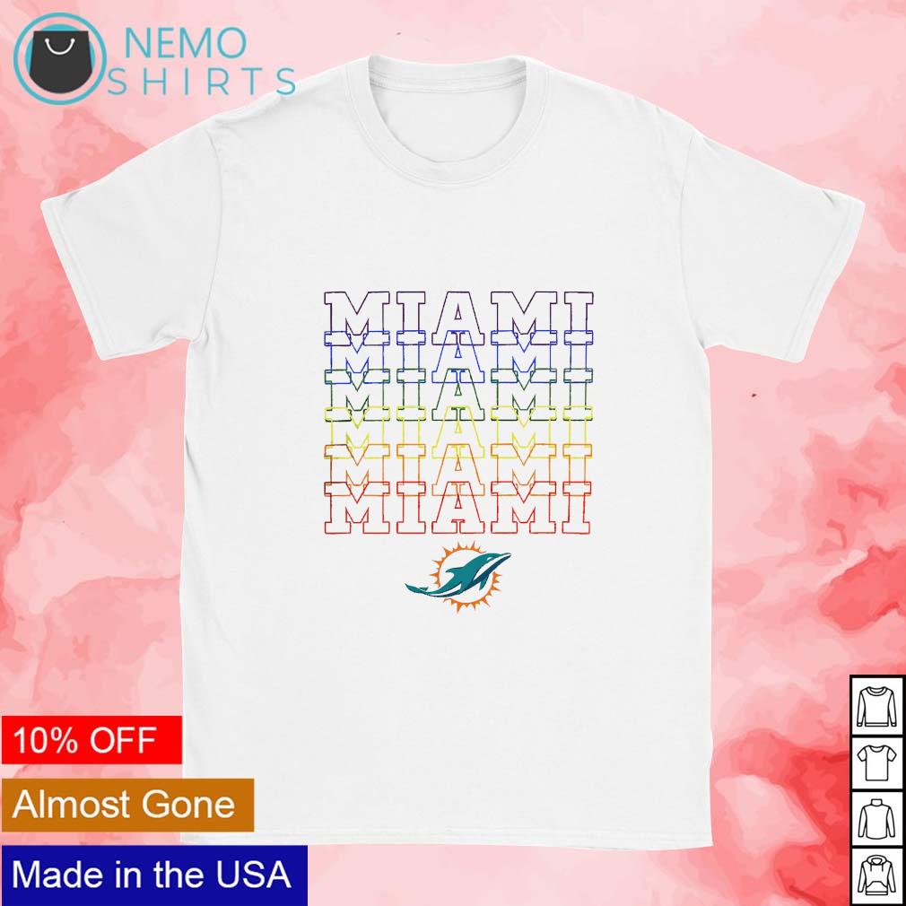 Miami Dolphins pride logo repeat shirt, hoodie, sweater and v-neck t-shirt