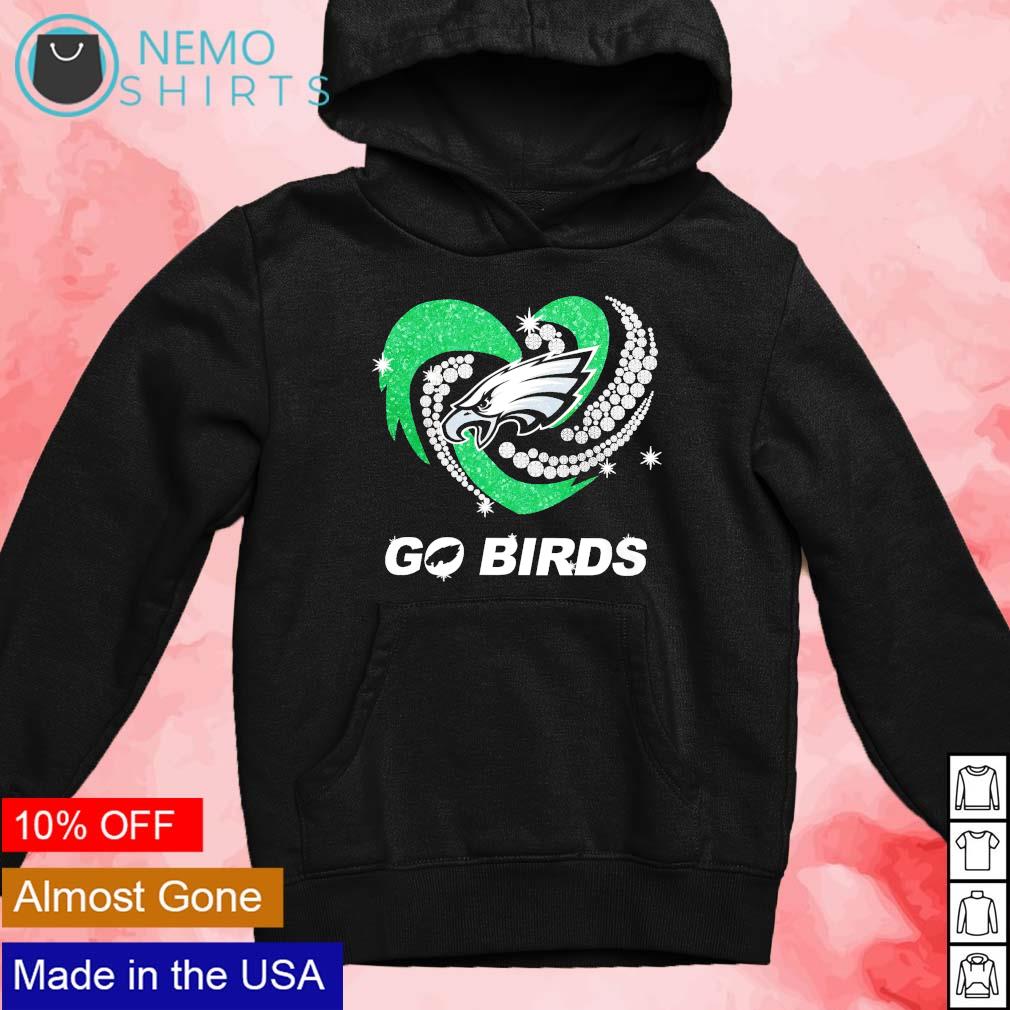 Philadelphia Eagles Go Birds Diamond Heart Logo Shirt, hoodie, longsleeve,  sweater