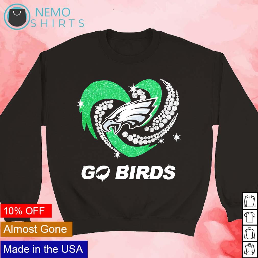 Philadelphia Eagles Go Birds Diamond Heart Shirt, hoodie, sweater and long  sleeve