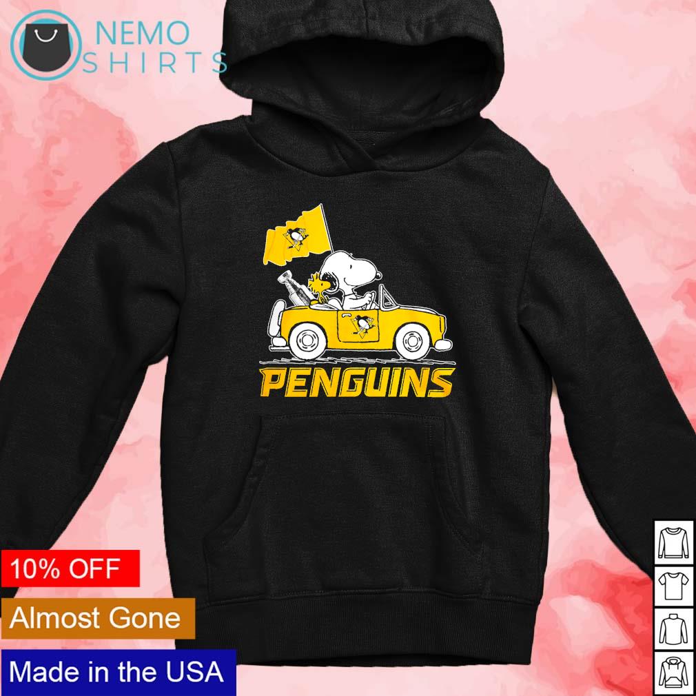 car Snoopy hoodie, and t-shirt shirt, and v-neck Pittsburgh penguins Woodstock sweater The logo Peanuts