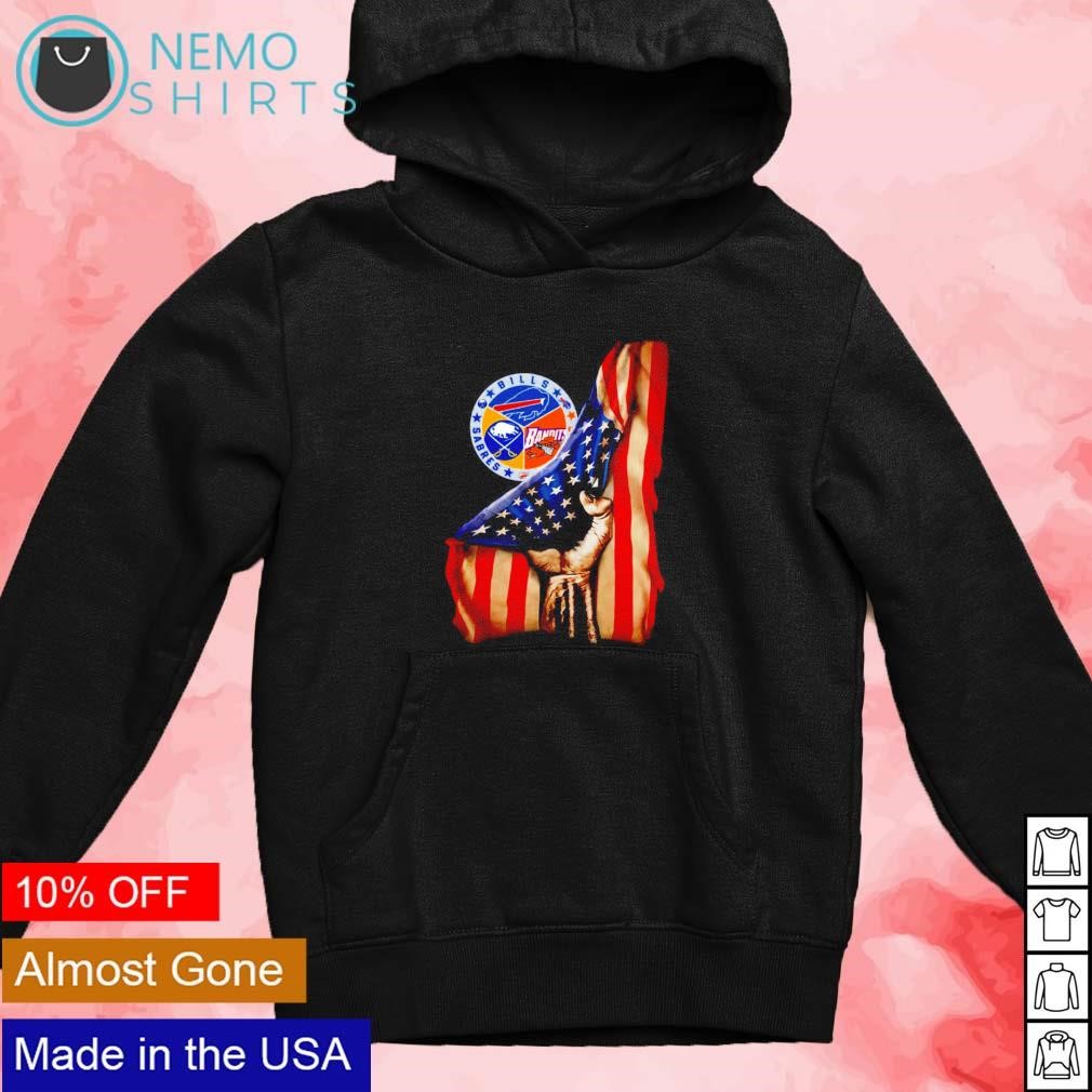 Buffalo sports Bills Bandits Sabres hand pulls USA flag shirt new mockup black hoodie.jpg