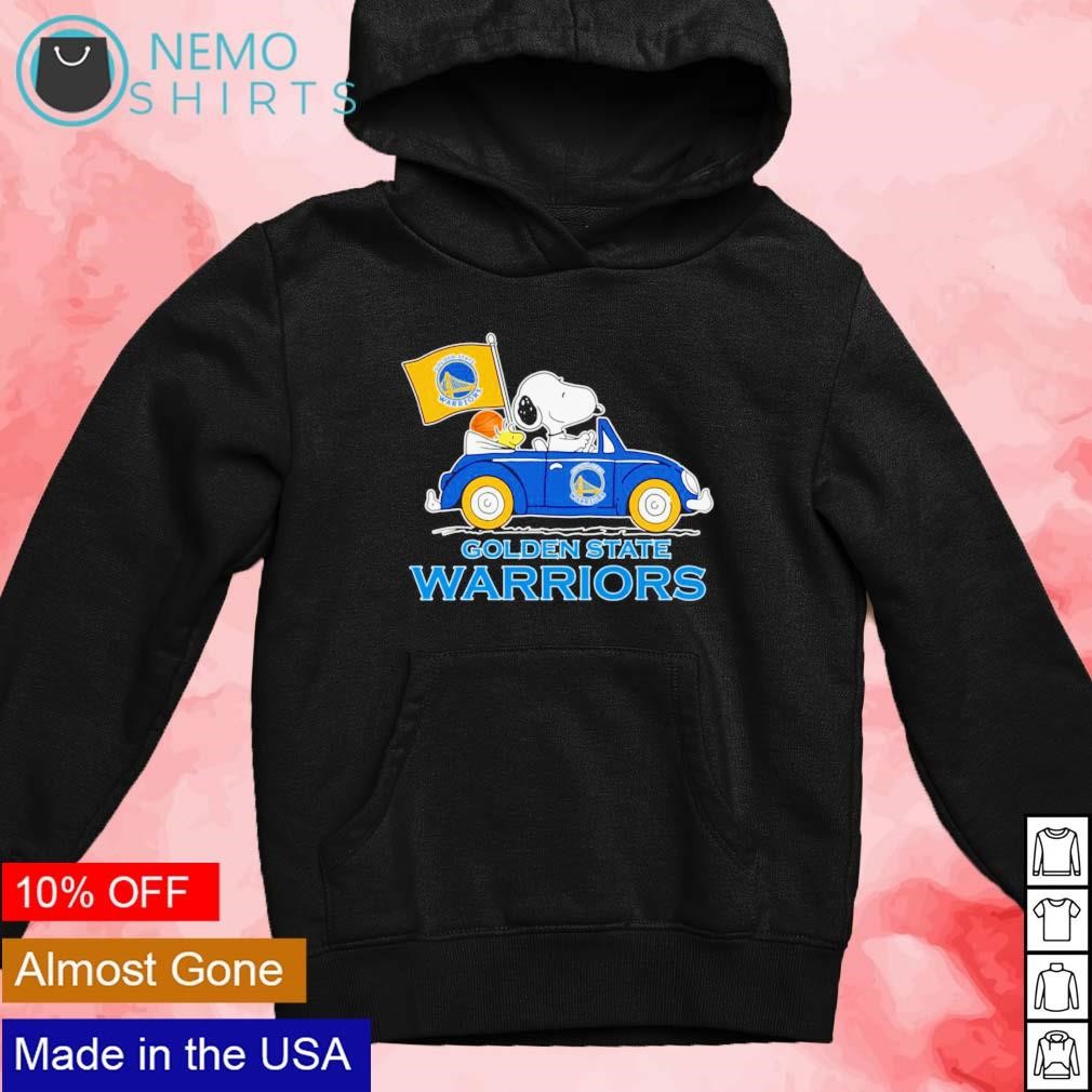 Golden State Warriors basketball Snoopy dog driving car shirt, hoodie,  sweater and v-neck t-shirt