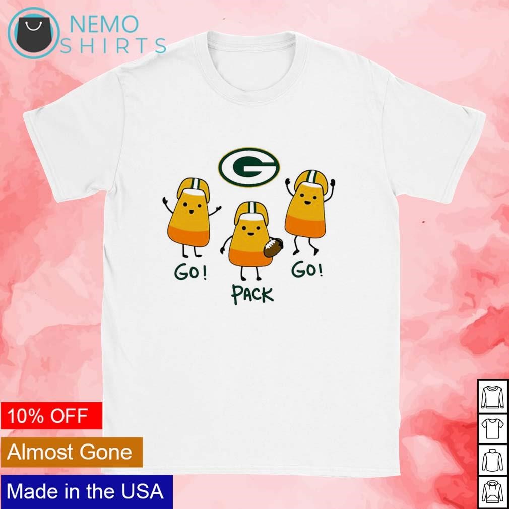 Green Bay Packers go pack go candy corn shirt, hoodie, sweater and v-neck t- shirt