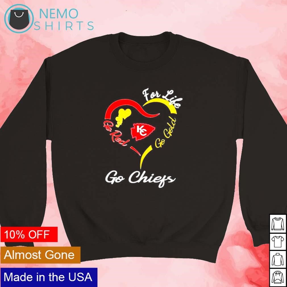 Buy Kansas City Chiefs heart for life go red go gold go Chiefs shirt For  Free Shipping CUSTOM XMAS PRODUCT COMPANY