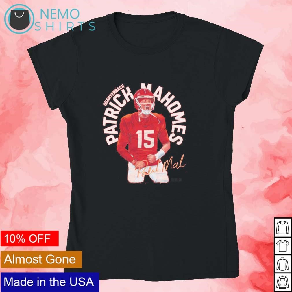 WOMENS Kansas City Chiefs PATRICK MAHOMES V-Neck Shirt BLACK New –