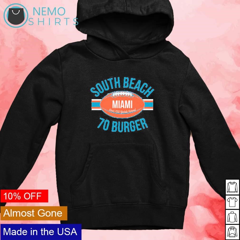 South beach 70 burger Miami football shirt new mockup black hoodie.jpg