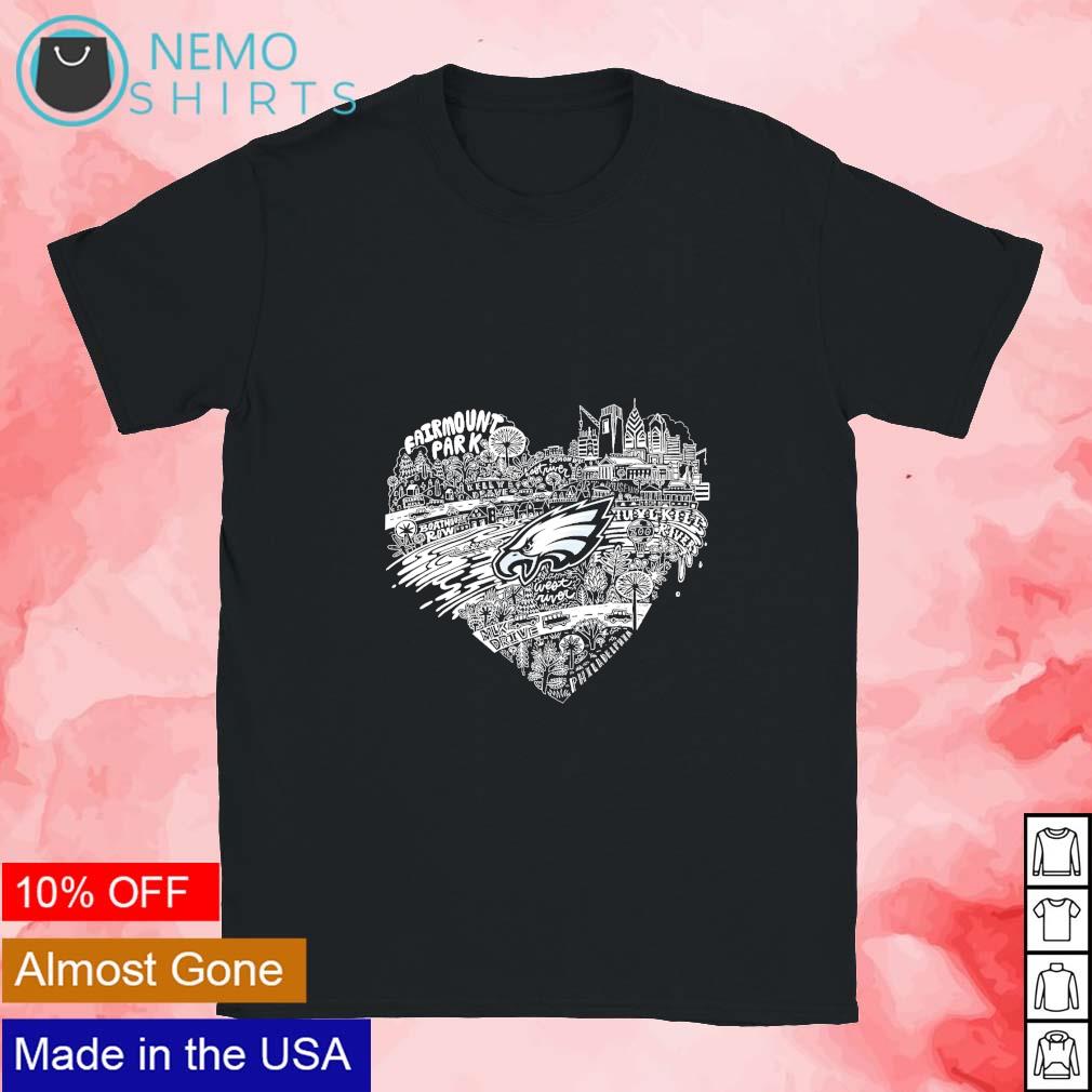 Philadelphia Eagles football logo Fairmount park heart funny shirt