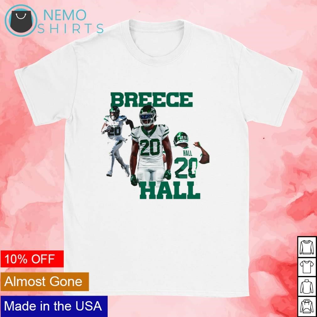 Breece Hall New York Jets Men's White Name & Number Logo T-Shirt 