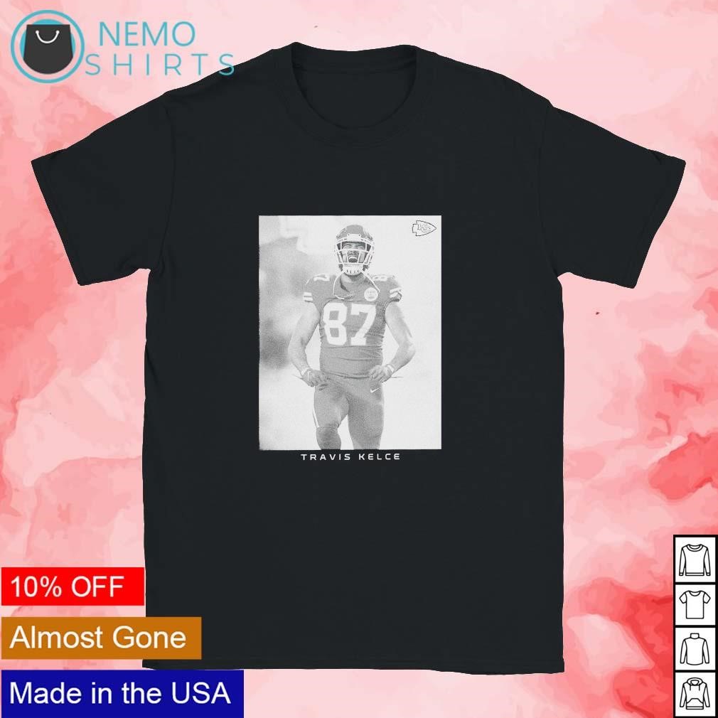 Men's Majestic Threads Travis Kelce Black Kansas City Chiefs Player Graphic Oversized  T-Shirt