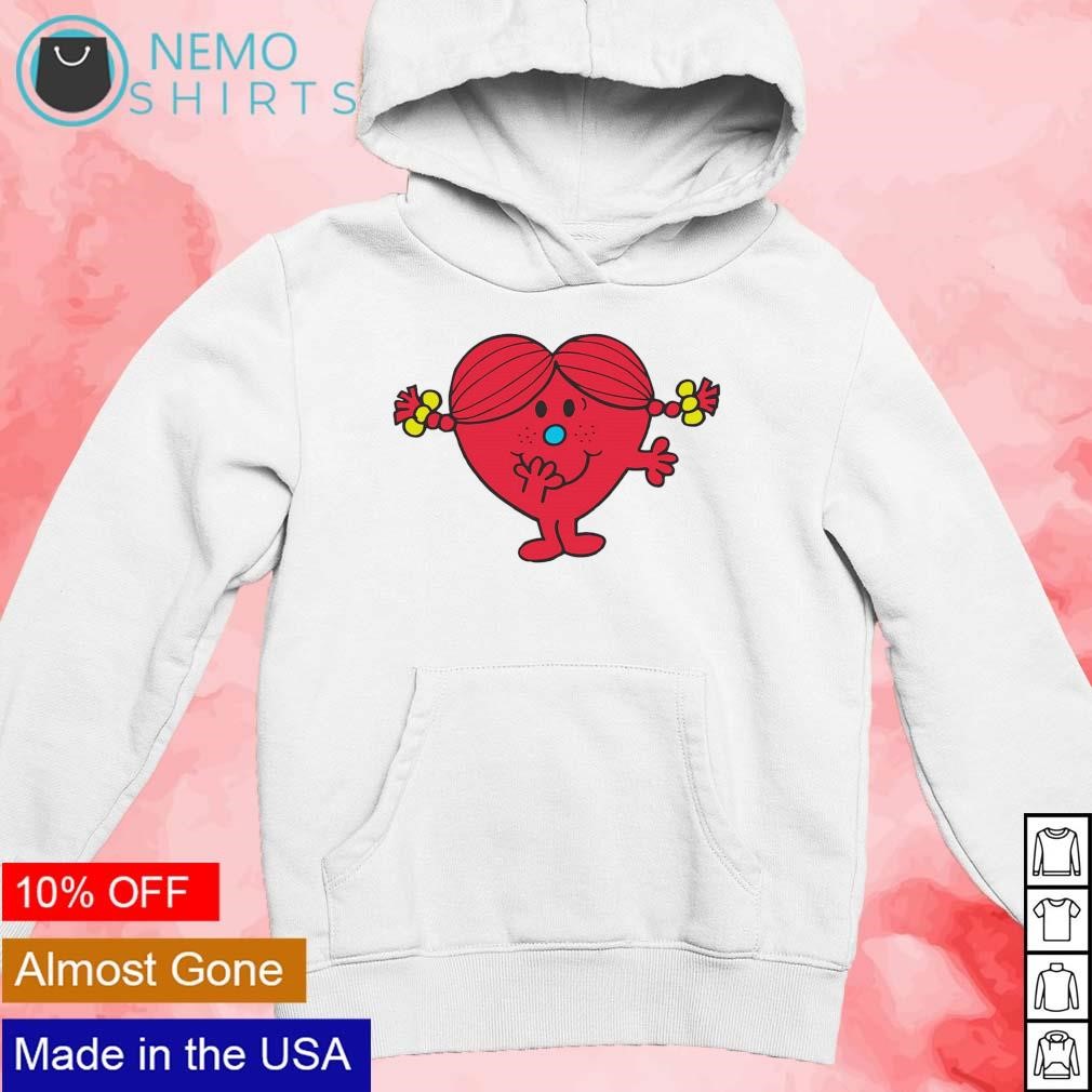 Valentine Little Miss character shirt new mockup white hoodie