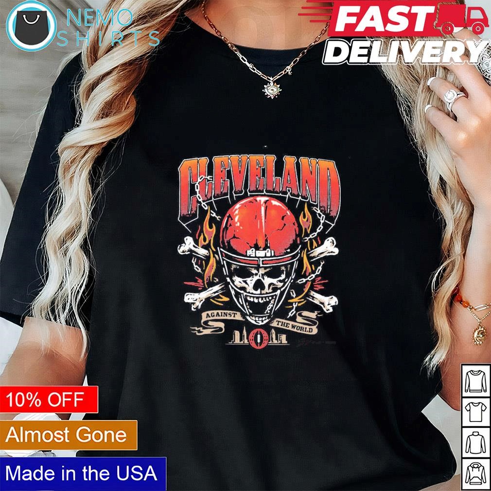 Cleveland against the world skull shirt Black Tee