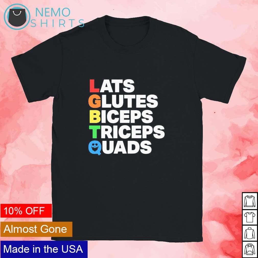 CreativeBrand Lats Glutes Biceps Triceps Quads LGBTQ Gift T-Shirt Black