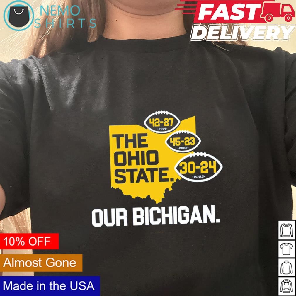 https://images.nemoshirt.com/2023/11/Our-Bichigan-score-Michigan-beat-the-Ohio-State-shirt-Black-tshirt.jpg