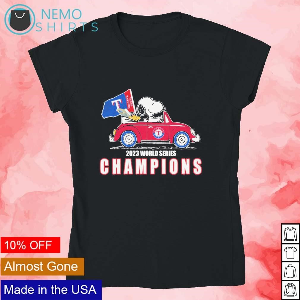 Snoopy and Woodstock driving car 2023 world series champions shirt ...