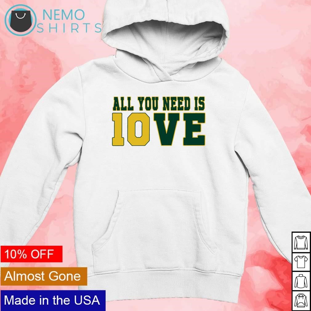 All you need is Jordan Love football shirt new mockup white hoodie.jpg