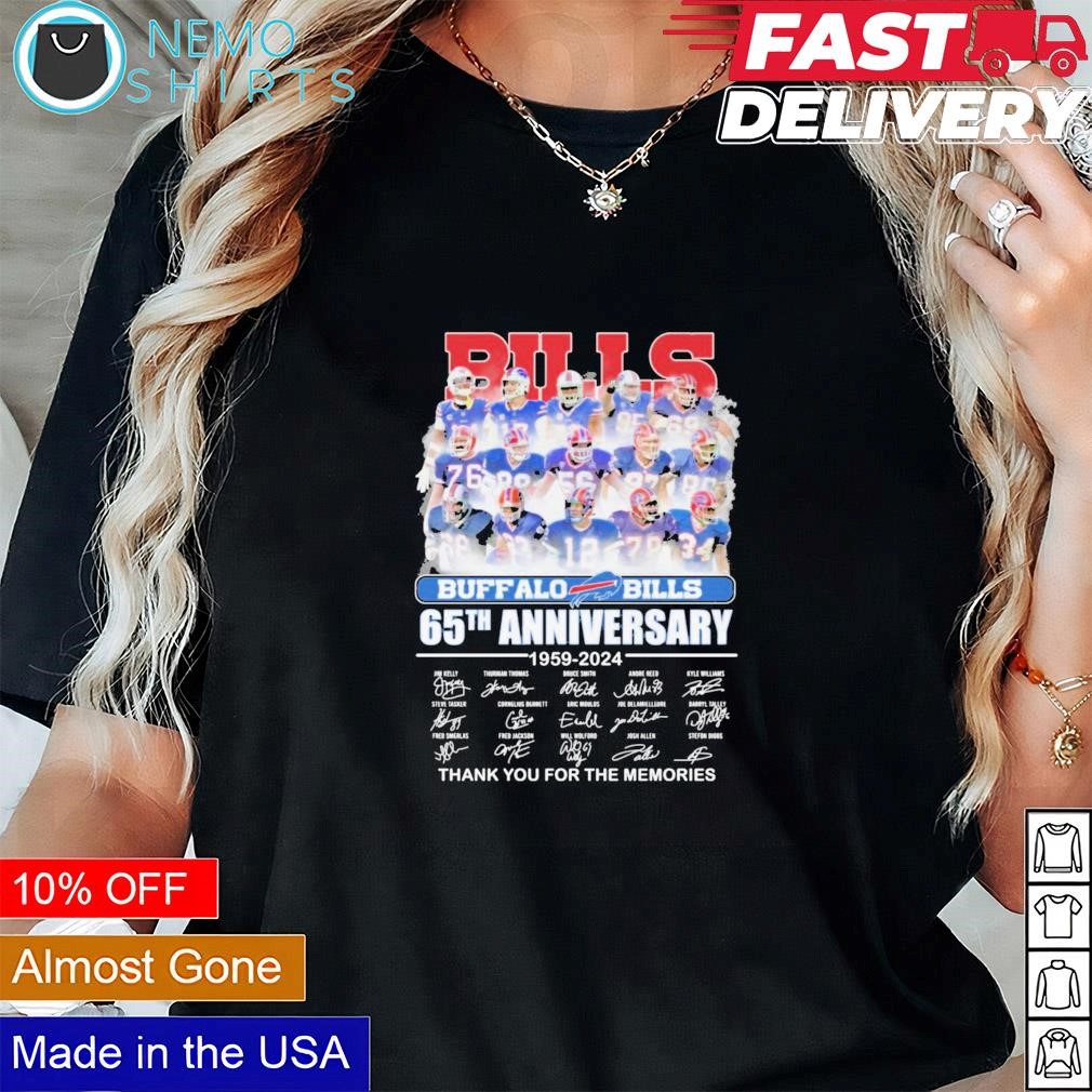 Buffalo Bills 65th anniversary 1959 2024 thank you for the memories shirt hoodie sweater and v neck t shirt