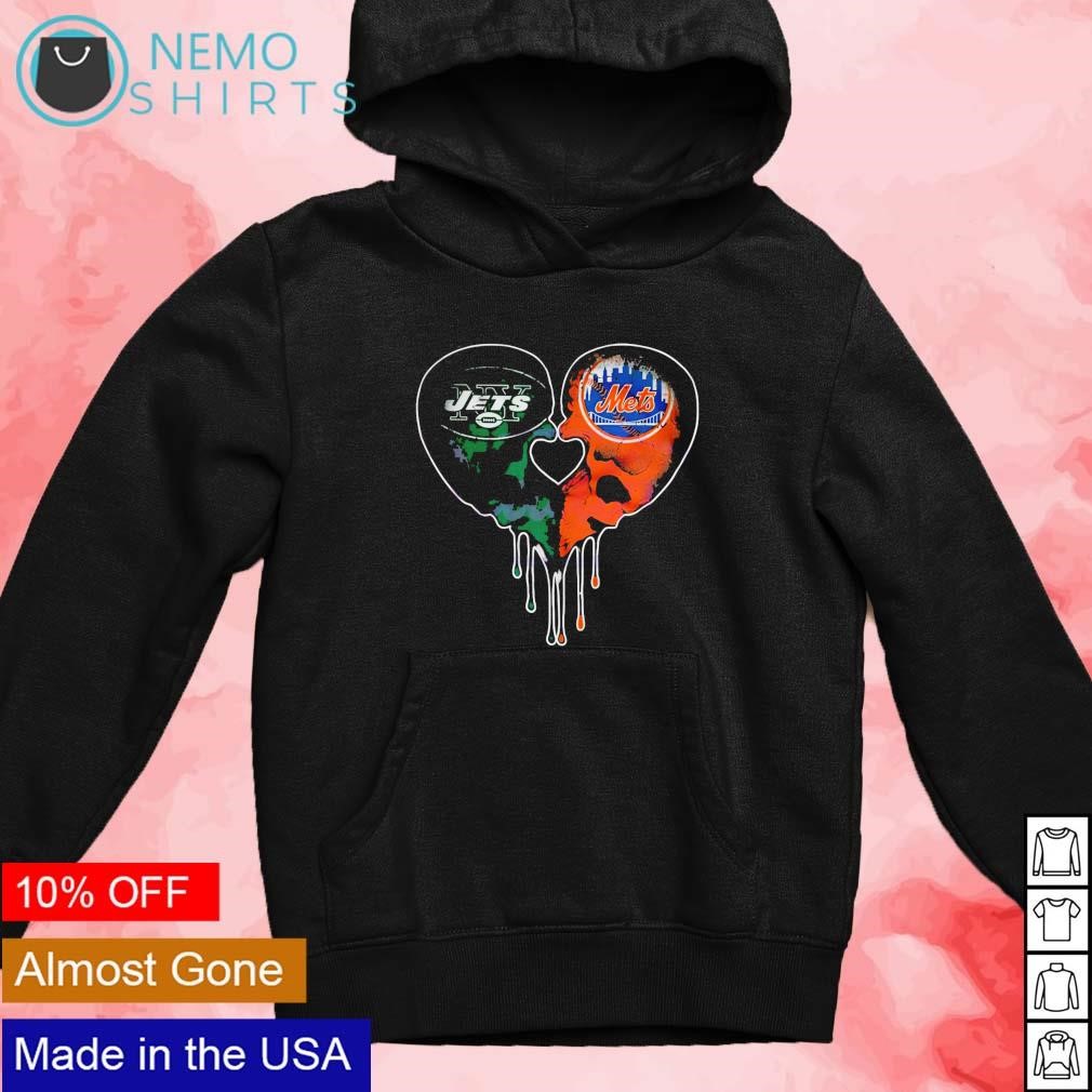 New York Jets and New York Mets dripping heart shirt hoodie