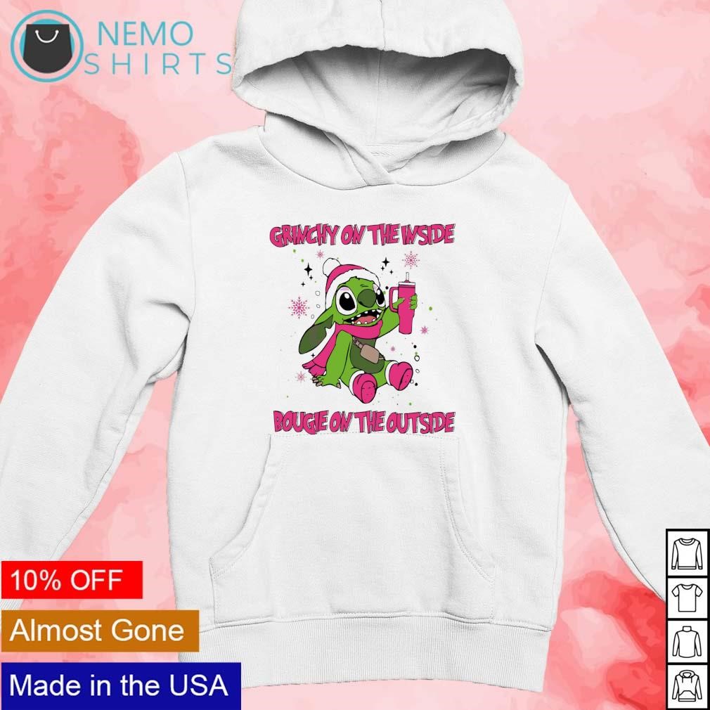 Stitch Grinchy on the inside Bougie on the outside shirt, hoodie, sweater  and v-neck t-shirt