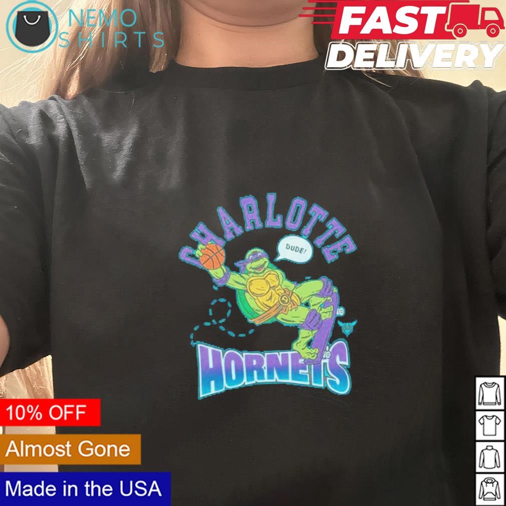 https://images.nemoshirt.com/2023/12/TMNT-Donatello-Charlotte-Hornets-shirt-Black-tshirt.jpg