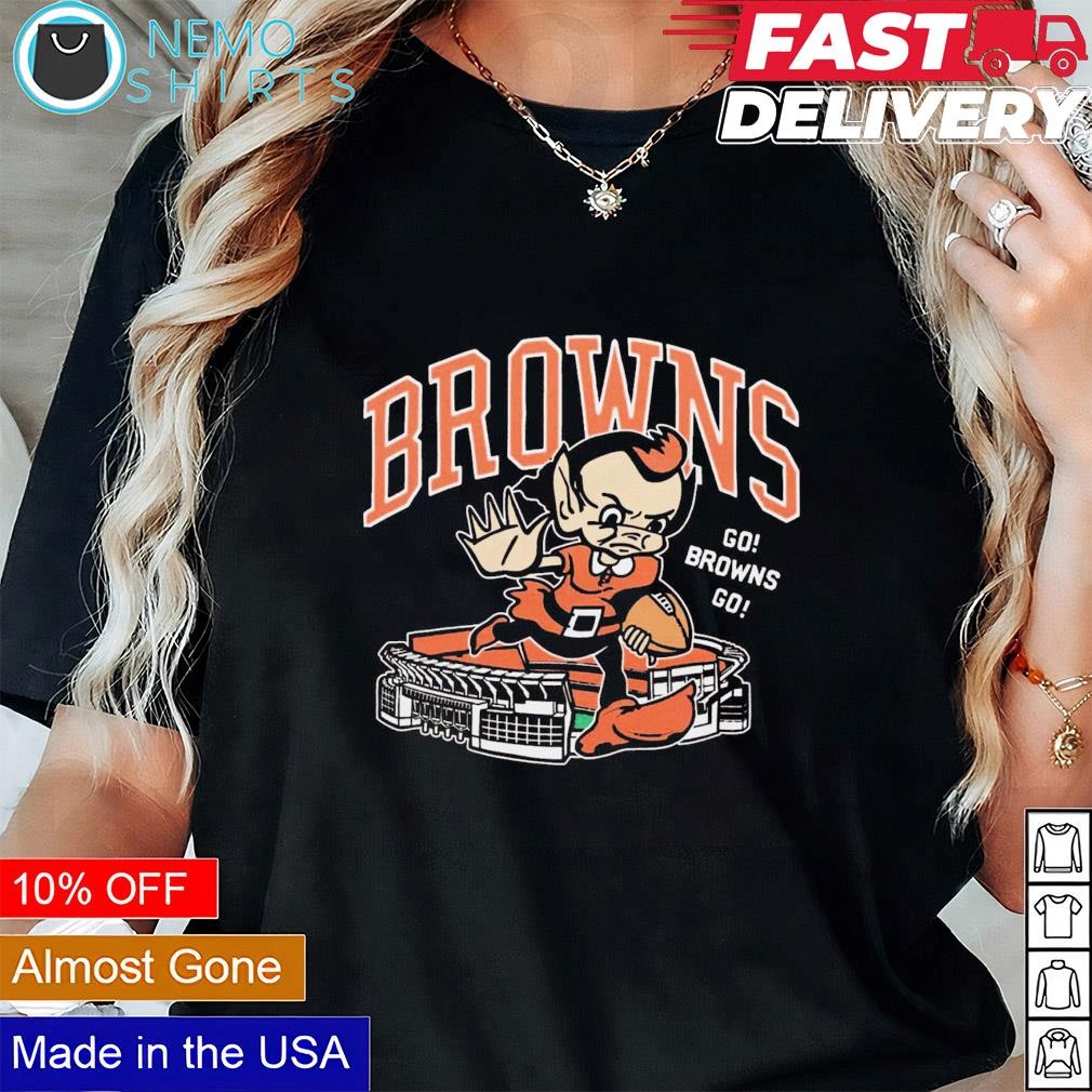 Cleveland Browns Brownie stiff arm stadium shirt hoodie sweater