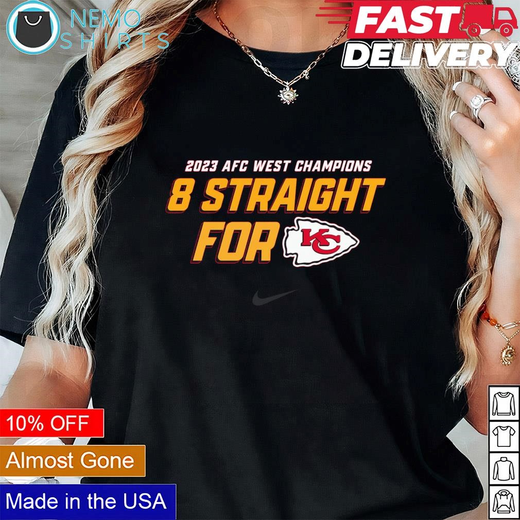 Eight straight for Kansas City Chiefs AFC West 2023 champions shirt hoodie sweater and v neck t shirt