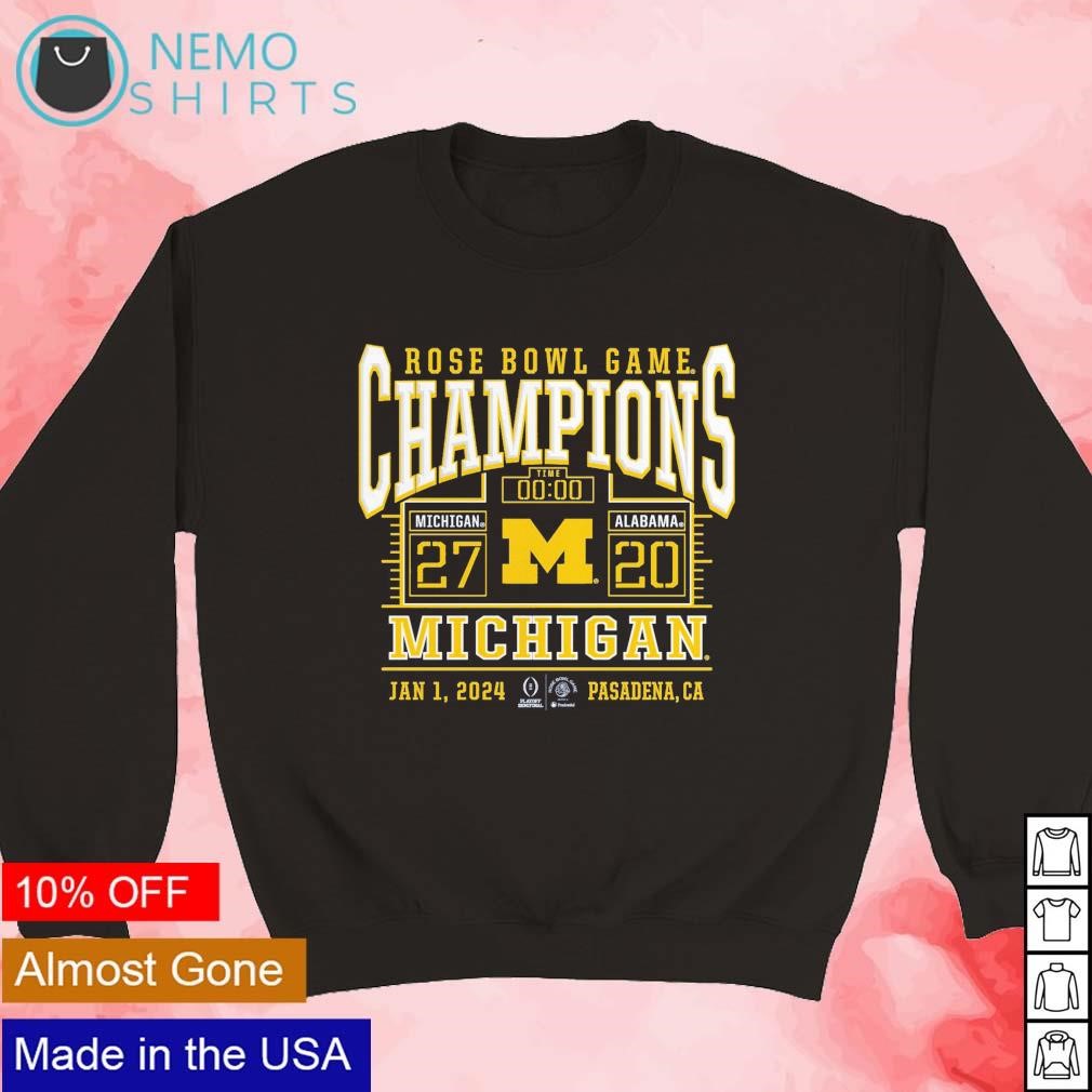 Michigan Wolverines CFP 2024 Rose Bowl champions score shirt, hoodie