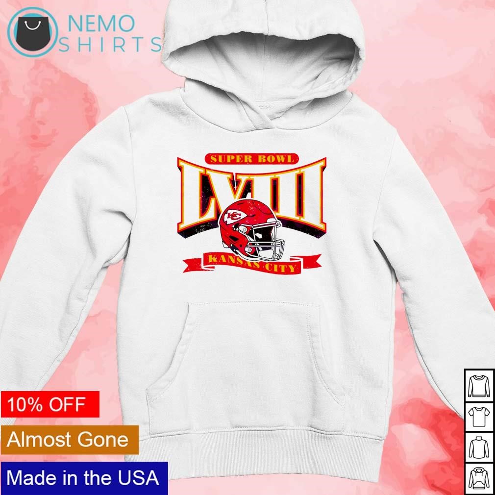 Super Bowl LVIII Kansas City Chiefs helmet shirt new mockup white hoodie.jpg